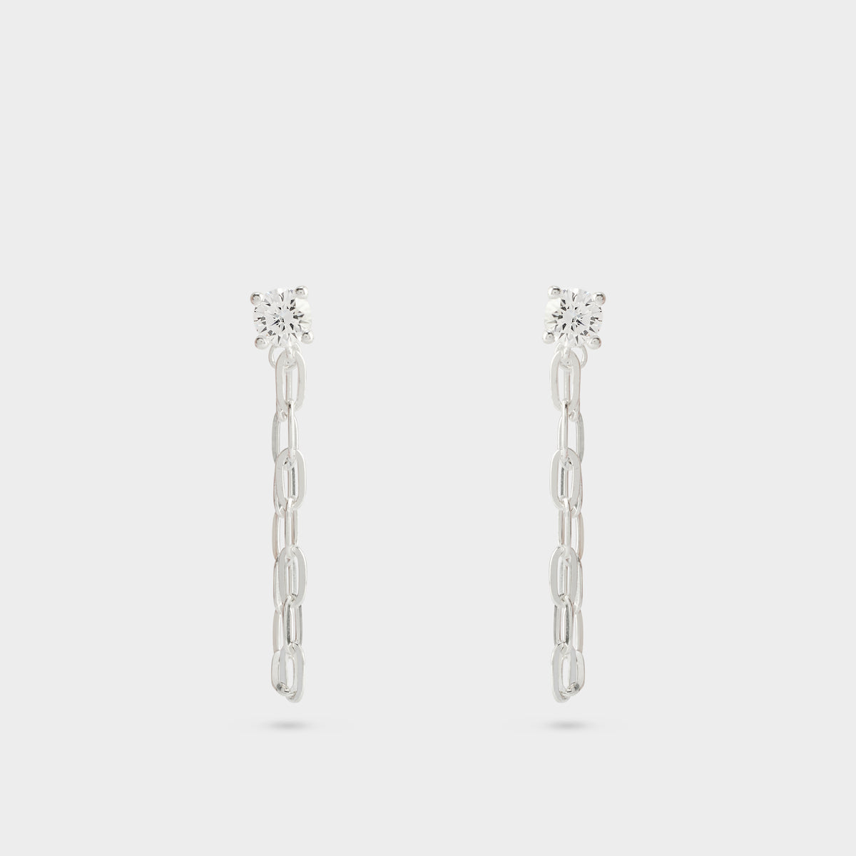 Boucles d'oreilles Eclat maillons ovales devant derrière argent