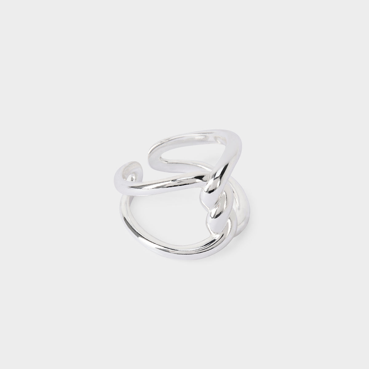 Bague Tortille ajustable argent