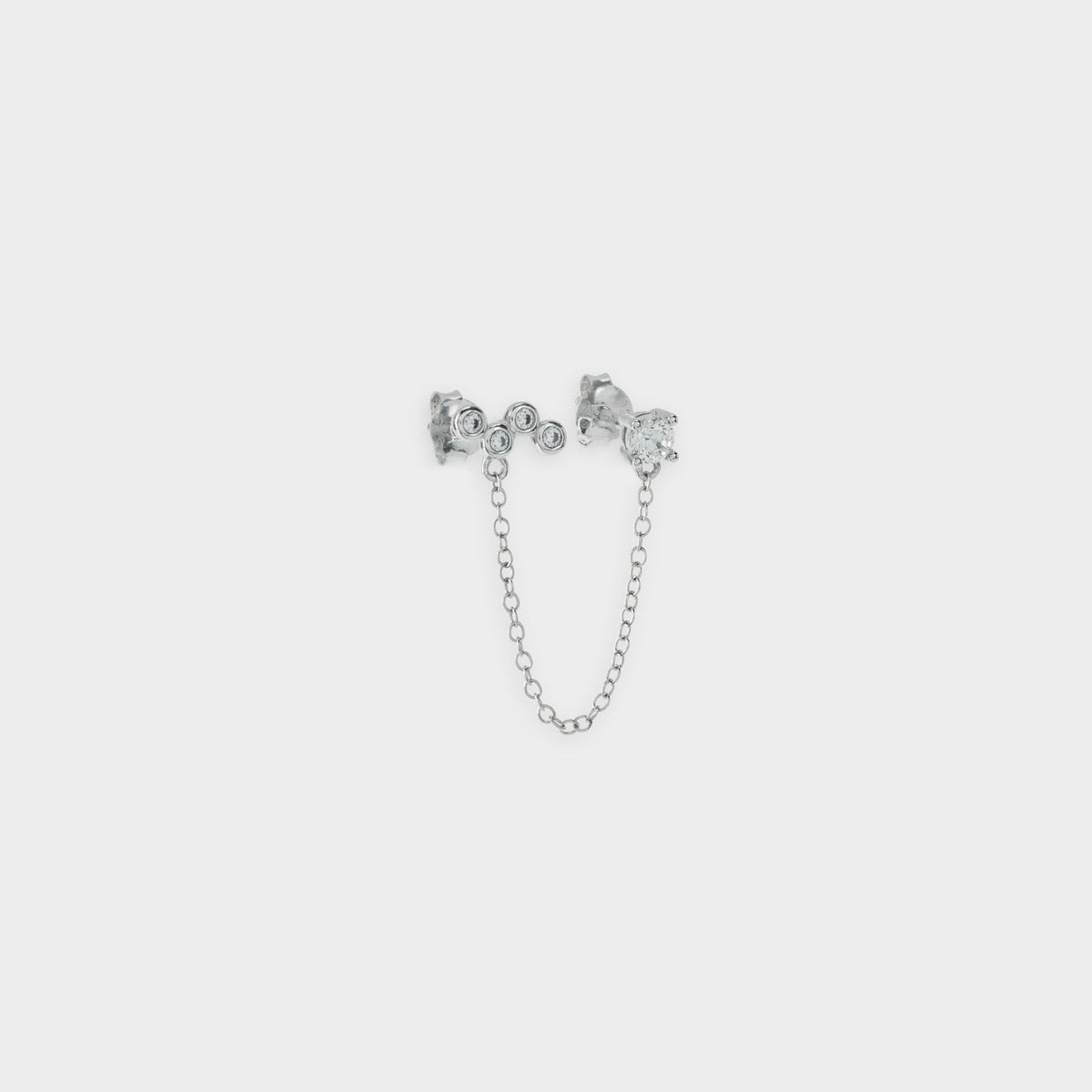 Boucle d'oreille double Virevolte argent
