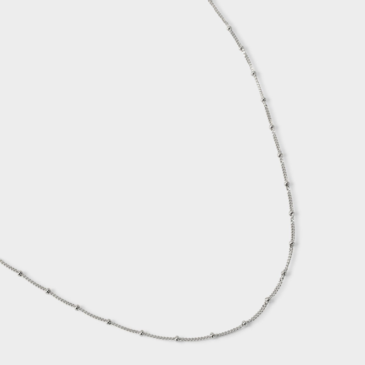 Collier maille perlée argent