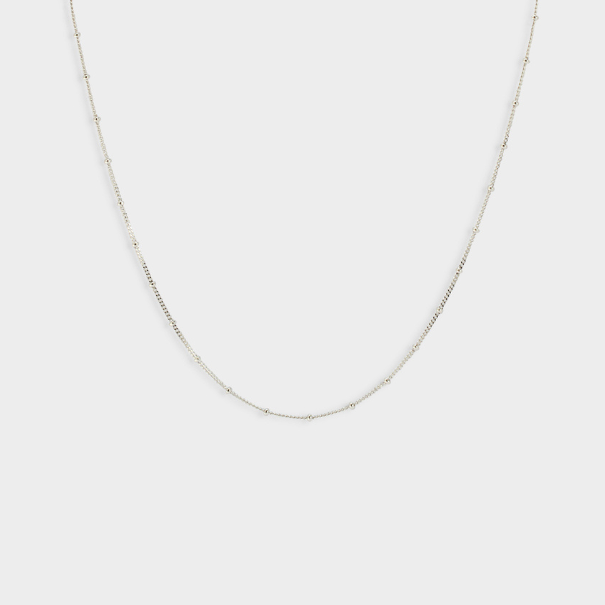 Collier maille perlée argent