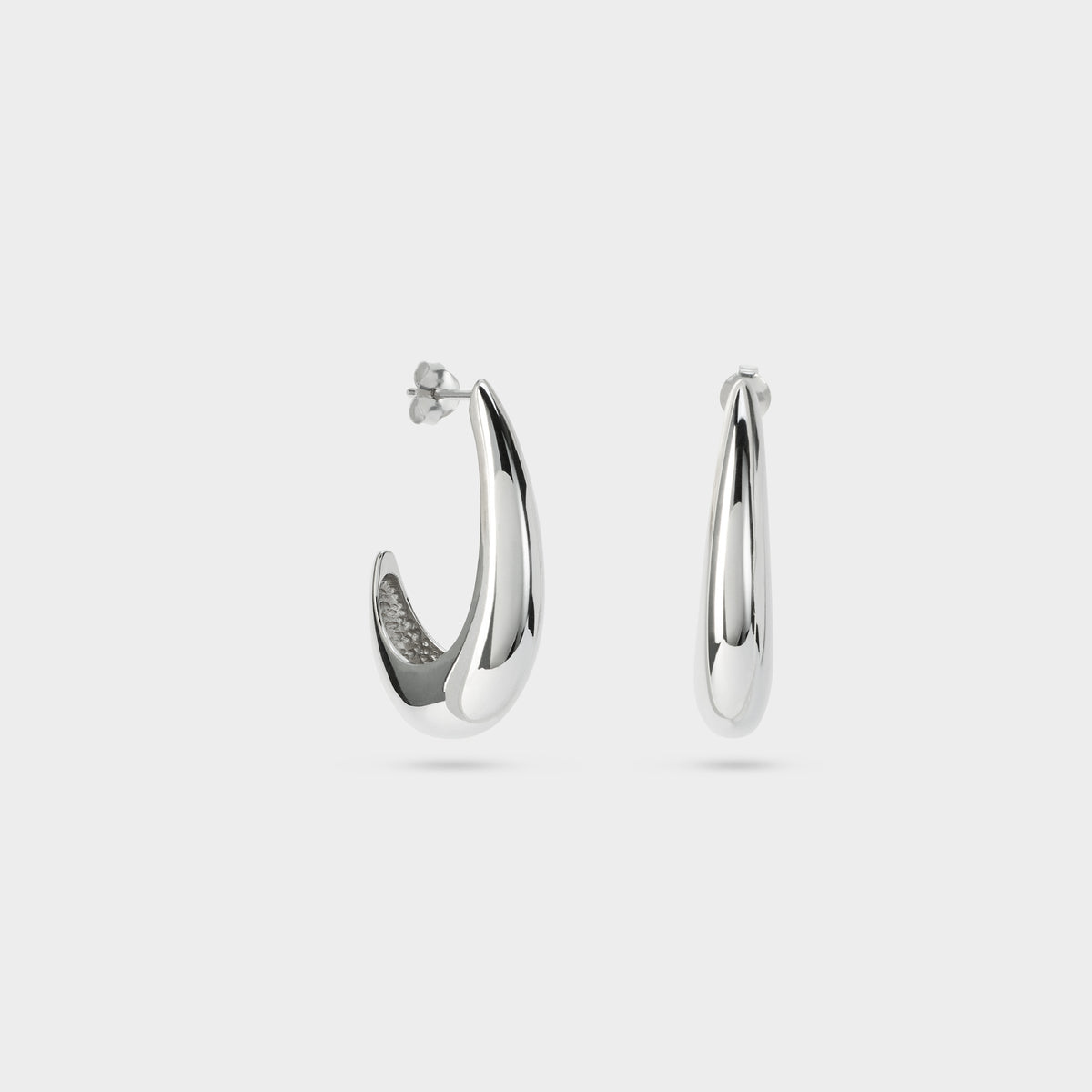 Boucles d'oreilles grandes courbes argent