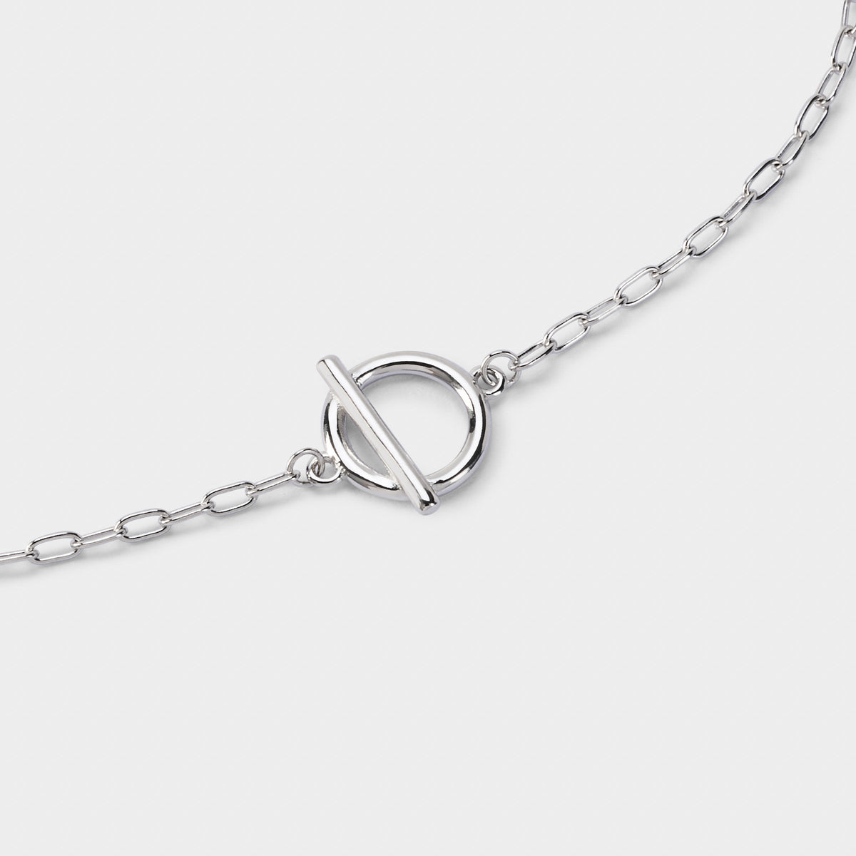 Bracelet chaîne fermoir T argent