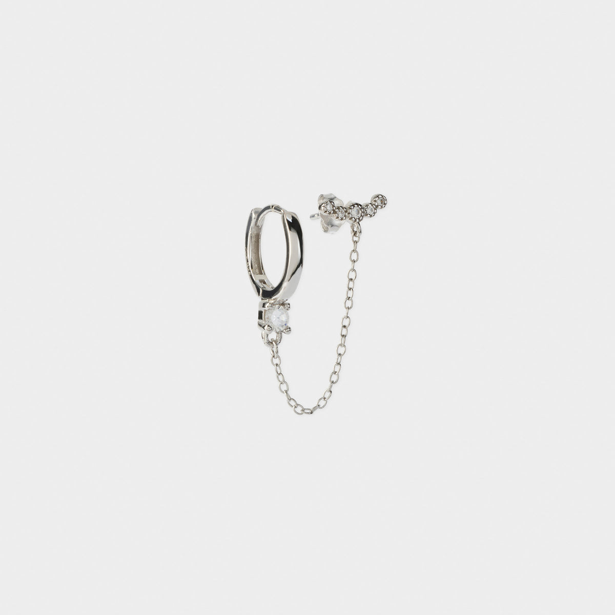 Boucle d'oreille double anneau purity argent