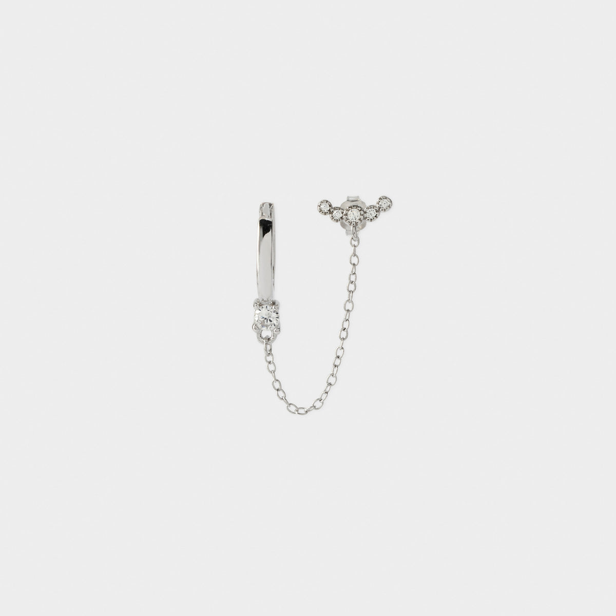 Boucle d'oreille double anneau purity argent