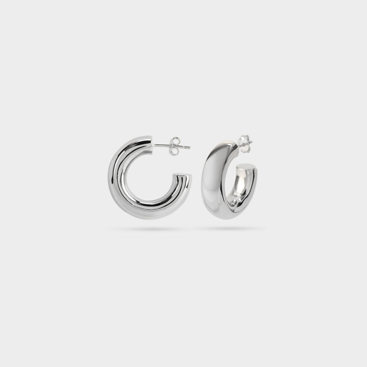 Boucles d'oreilles créoles tube argent