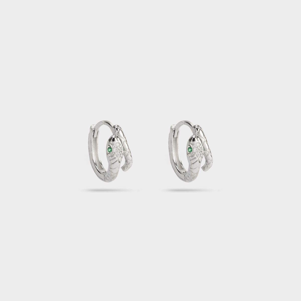 Boucles d'oreilles créoles Serpent argent
