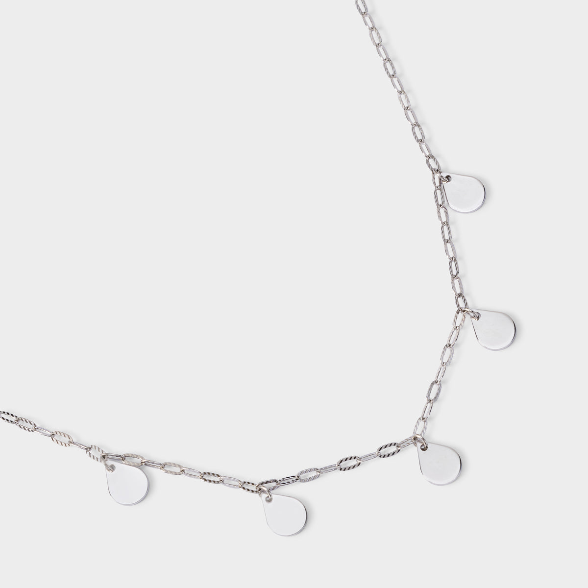 Collier paillettes argent