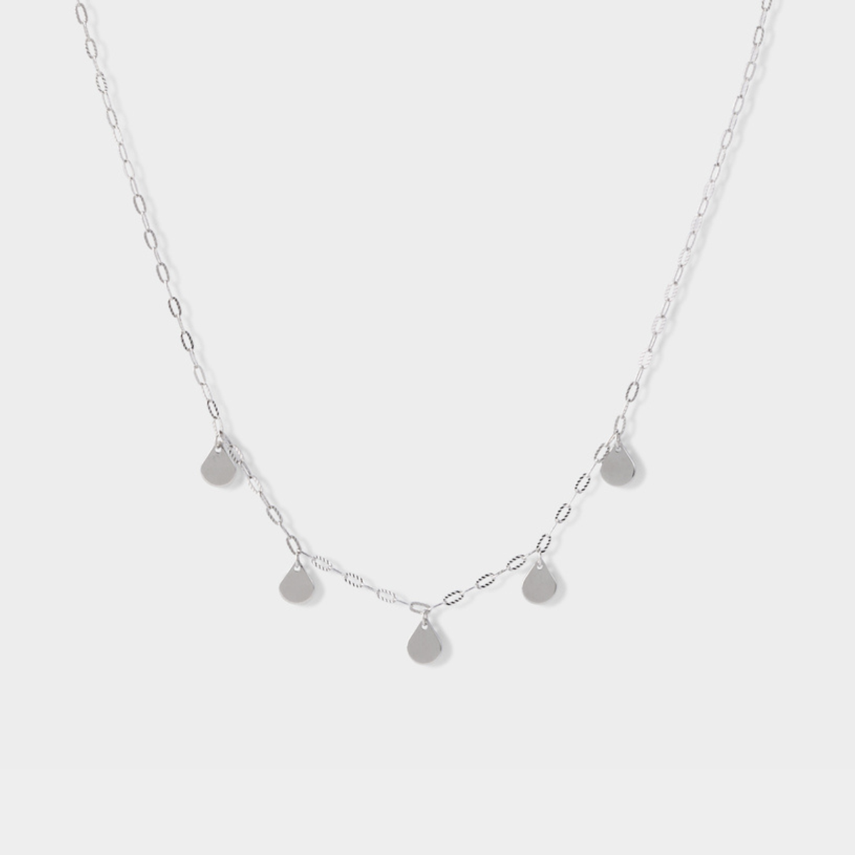 Collier paillettes argent