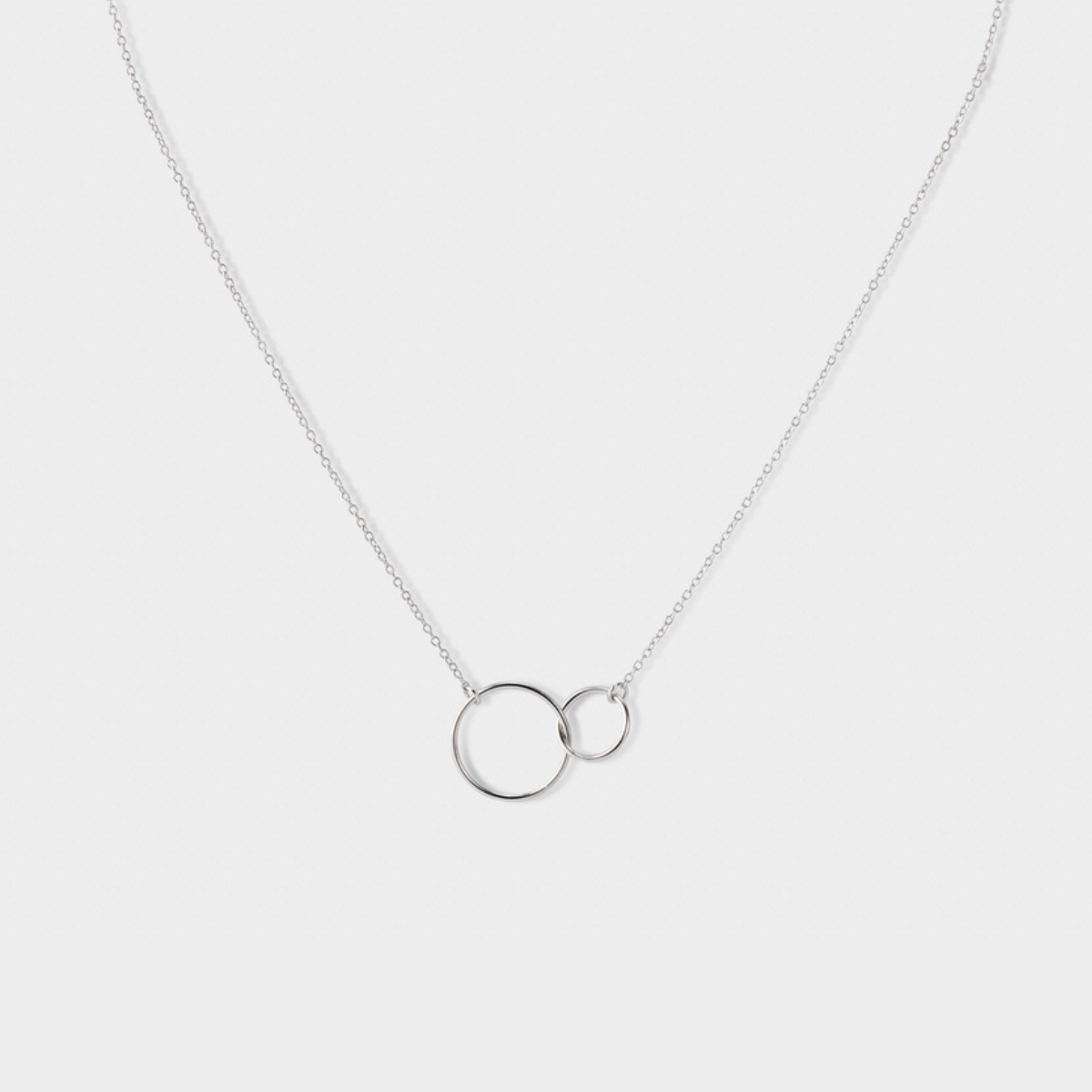 Collier duo d'anneaux argent