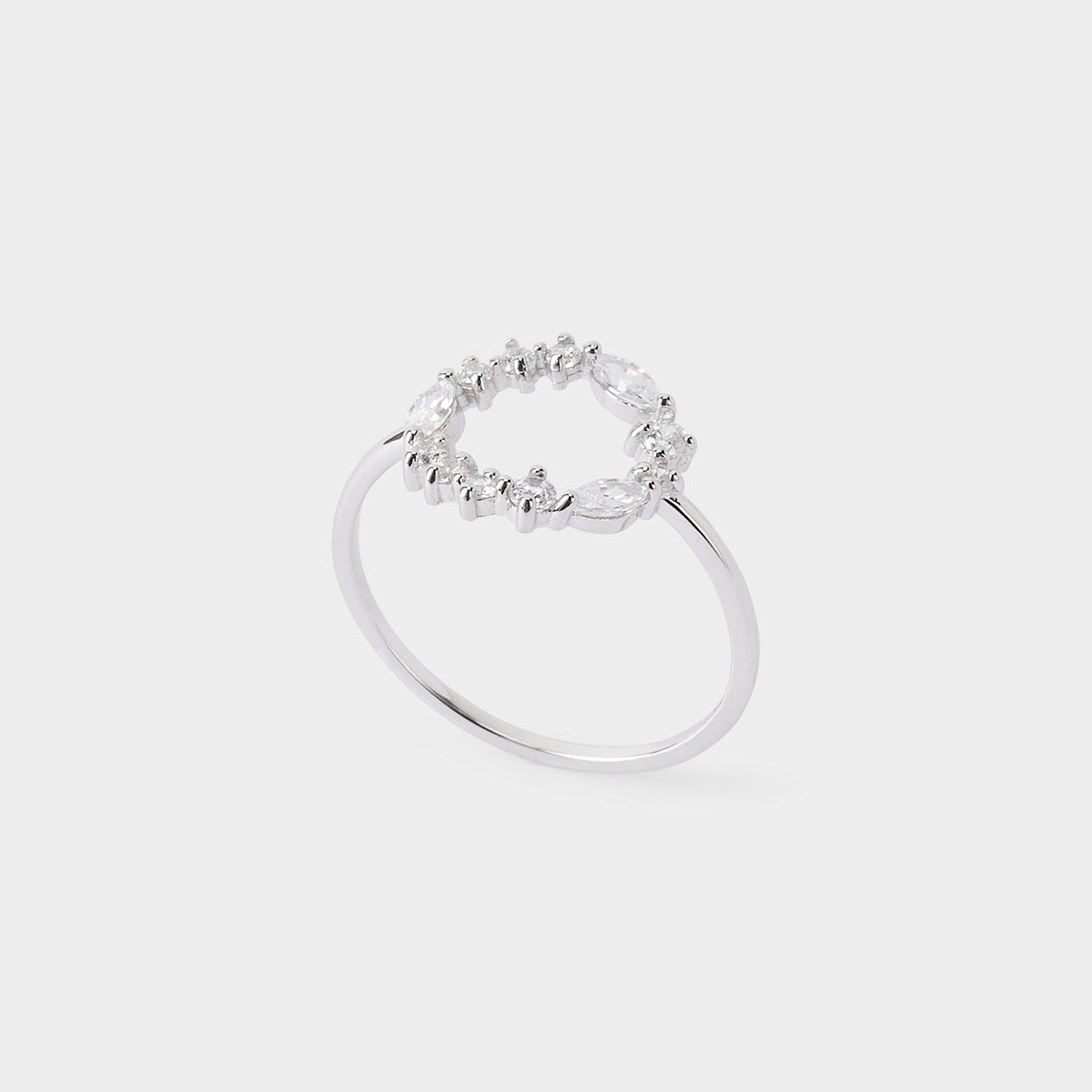 Bague couronne pavée argent