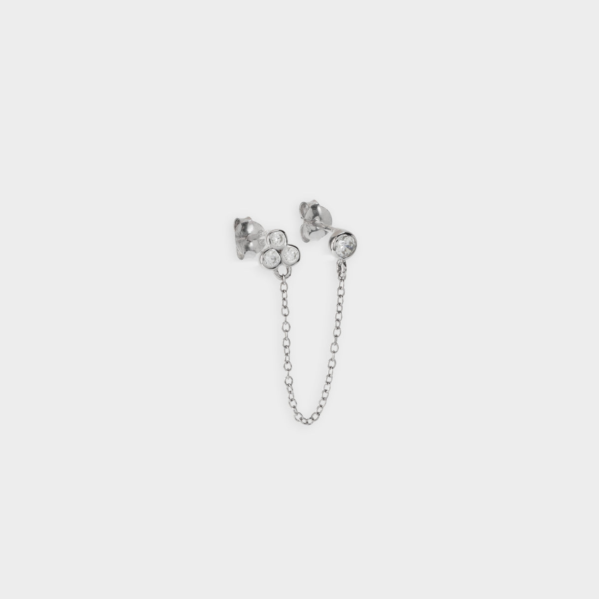 Boucle d'oreille Double Purity trio argent