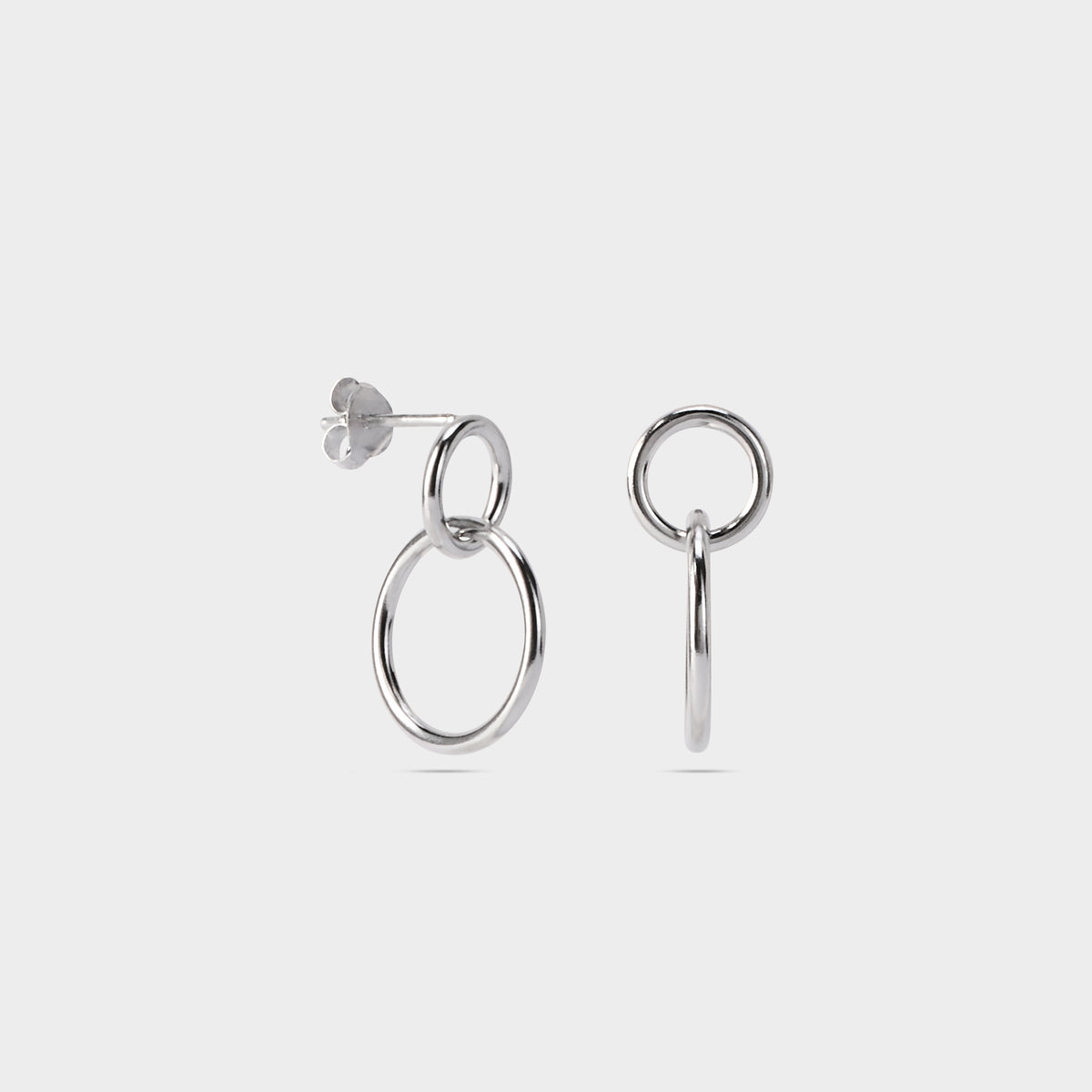 Boucles d'oreilles Double Tour lisse argent