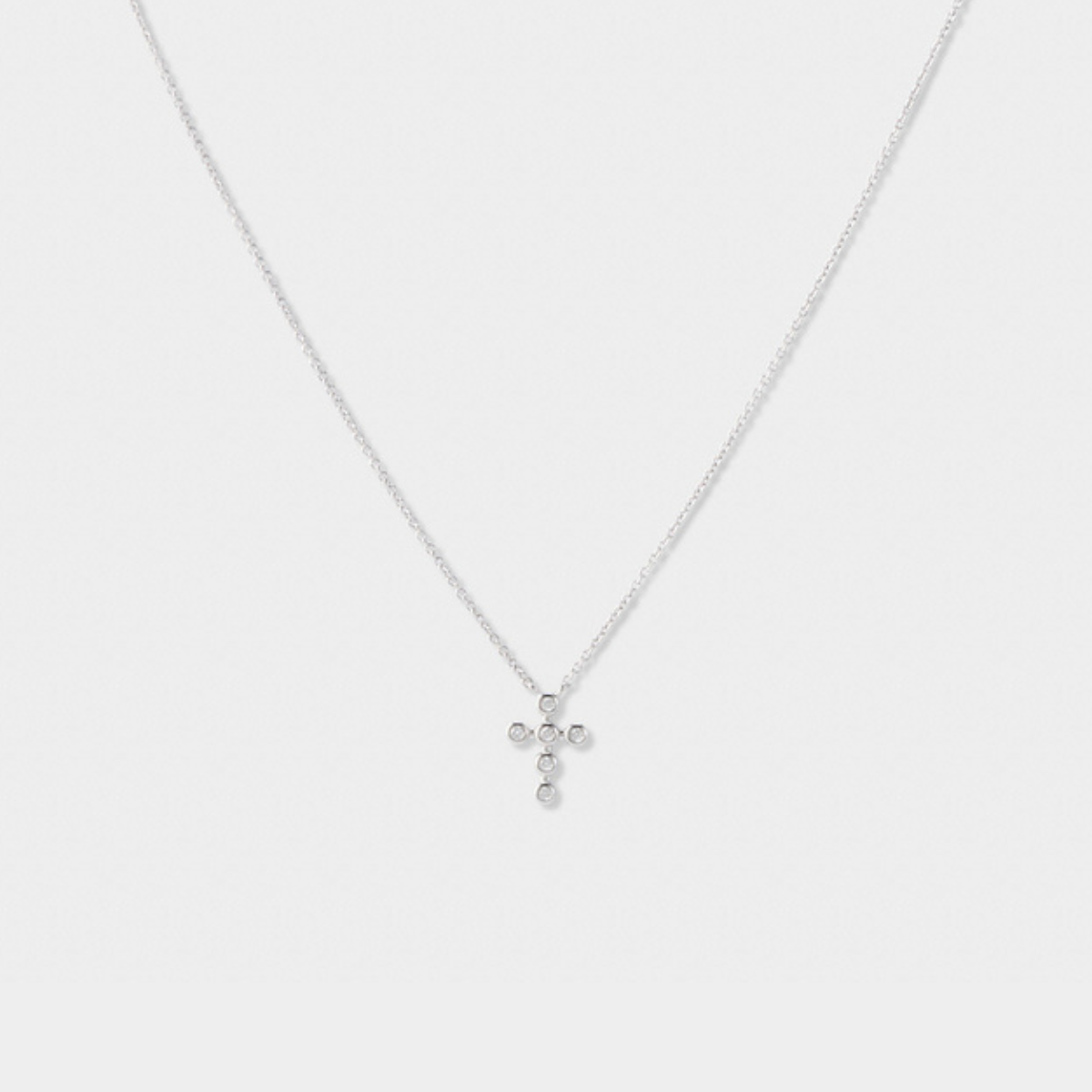 Collier croix brillante argent