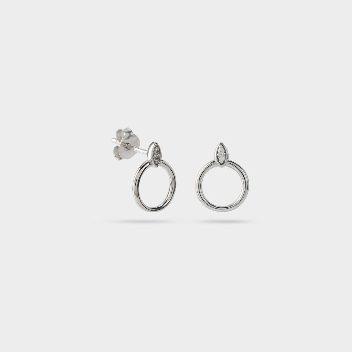 Boucles d'oreilles Navette sur cercle argent