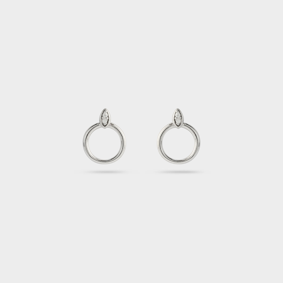 Boucles d'oreilles Navette sur cercle argent