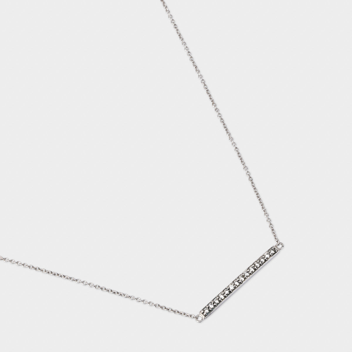 Collier chaîne barrette pavée argent