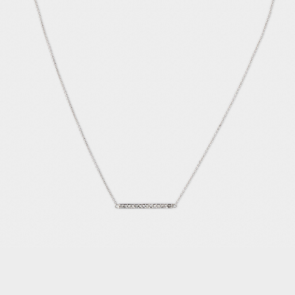 Collier chaîne barrette pavée argent