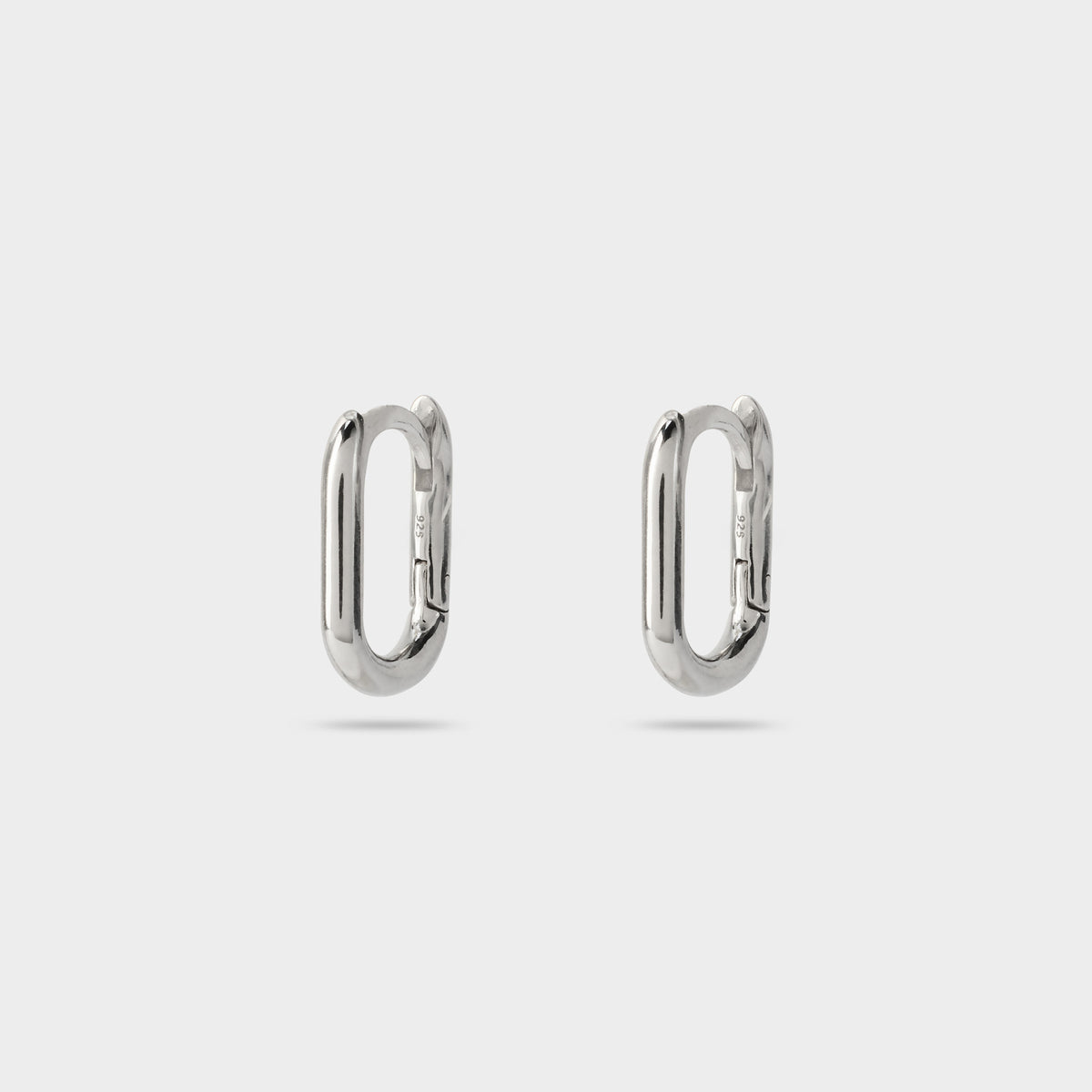 Boucles d'oreilles créoles rectangles argent