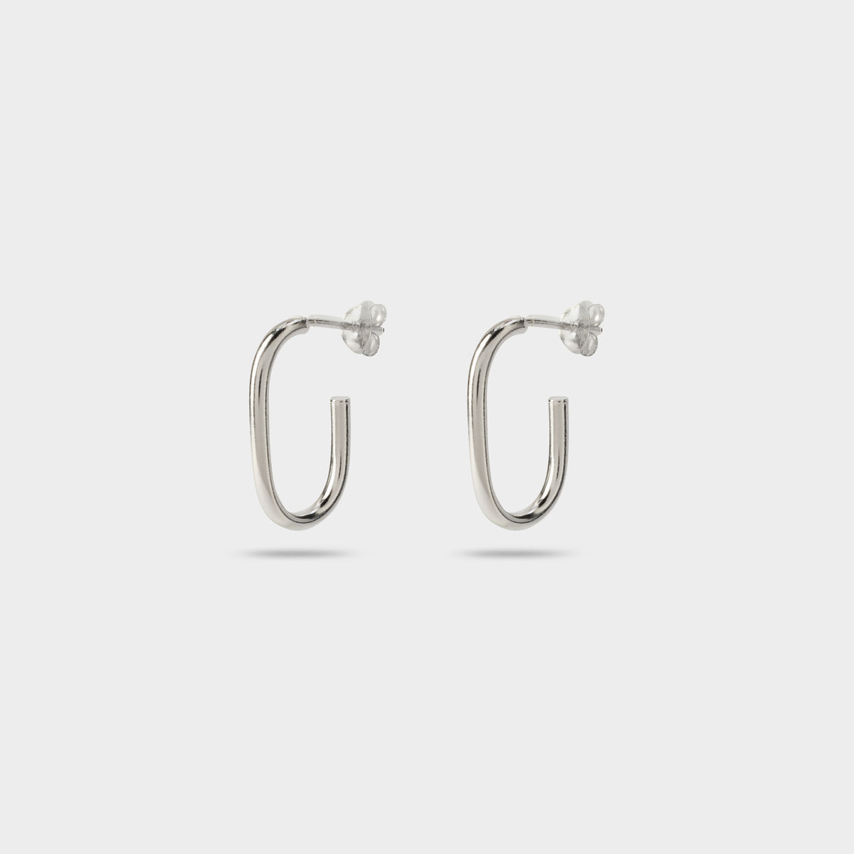 Boucles d'oreilles créoles rectangle argent