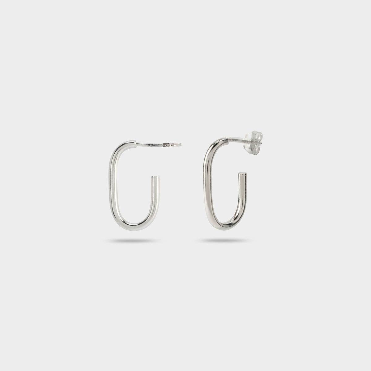 Boucles d'oreilles créoles rectangle argent