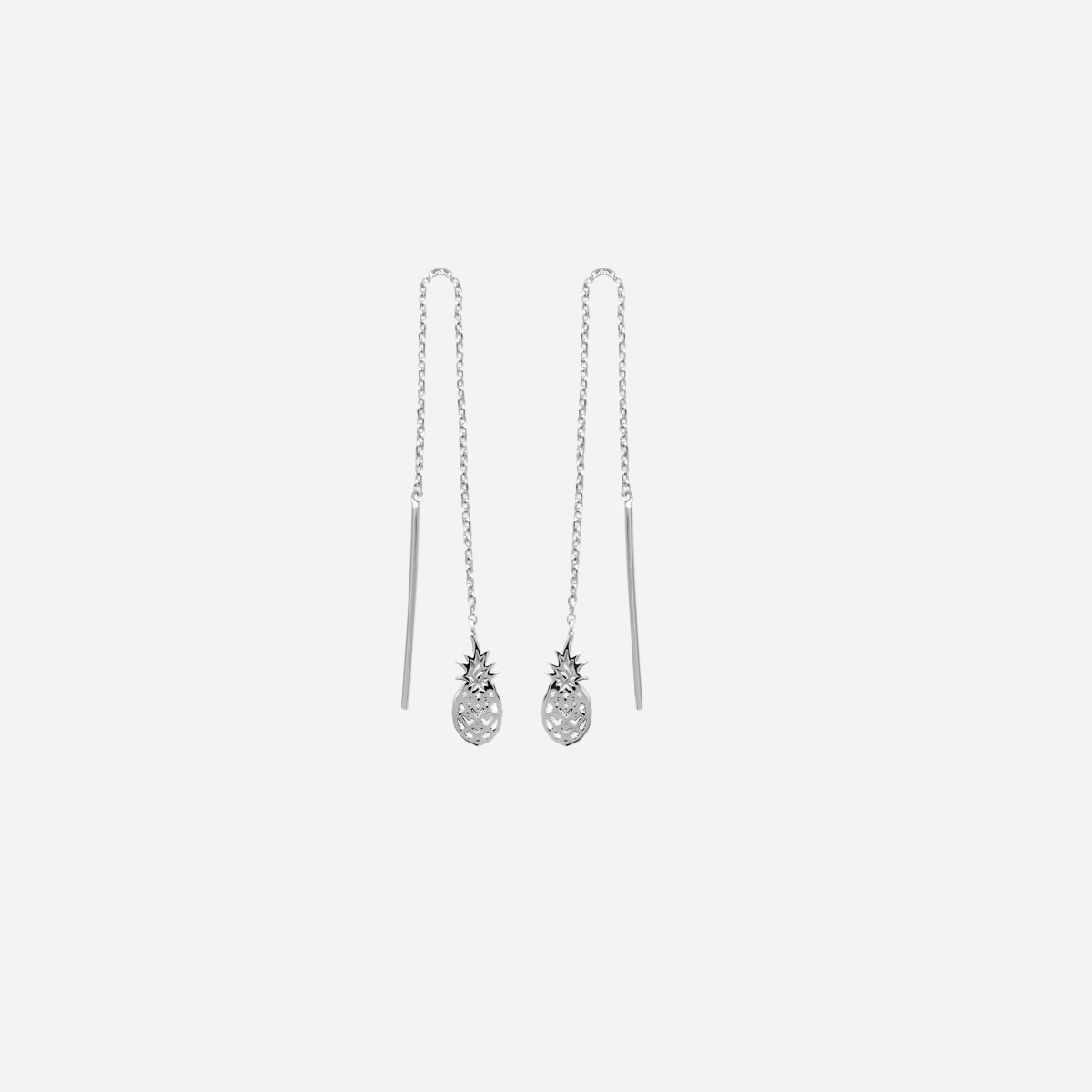 Boucles d'oreilles ananas argent massif