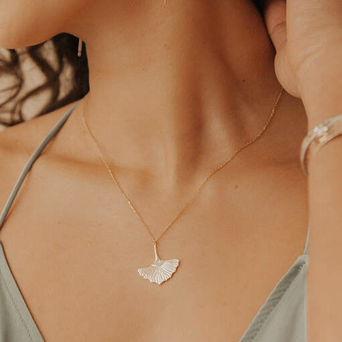 Collier grand Papyrus plaqué or