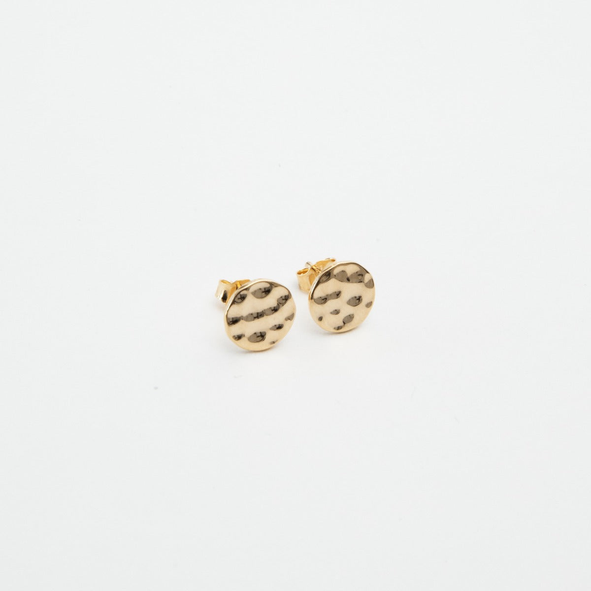 Boucles d'oreilles mini rond martelé plaqué or