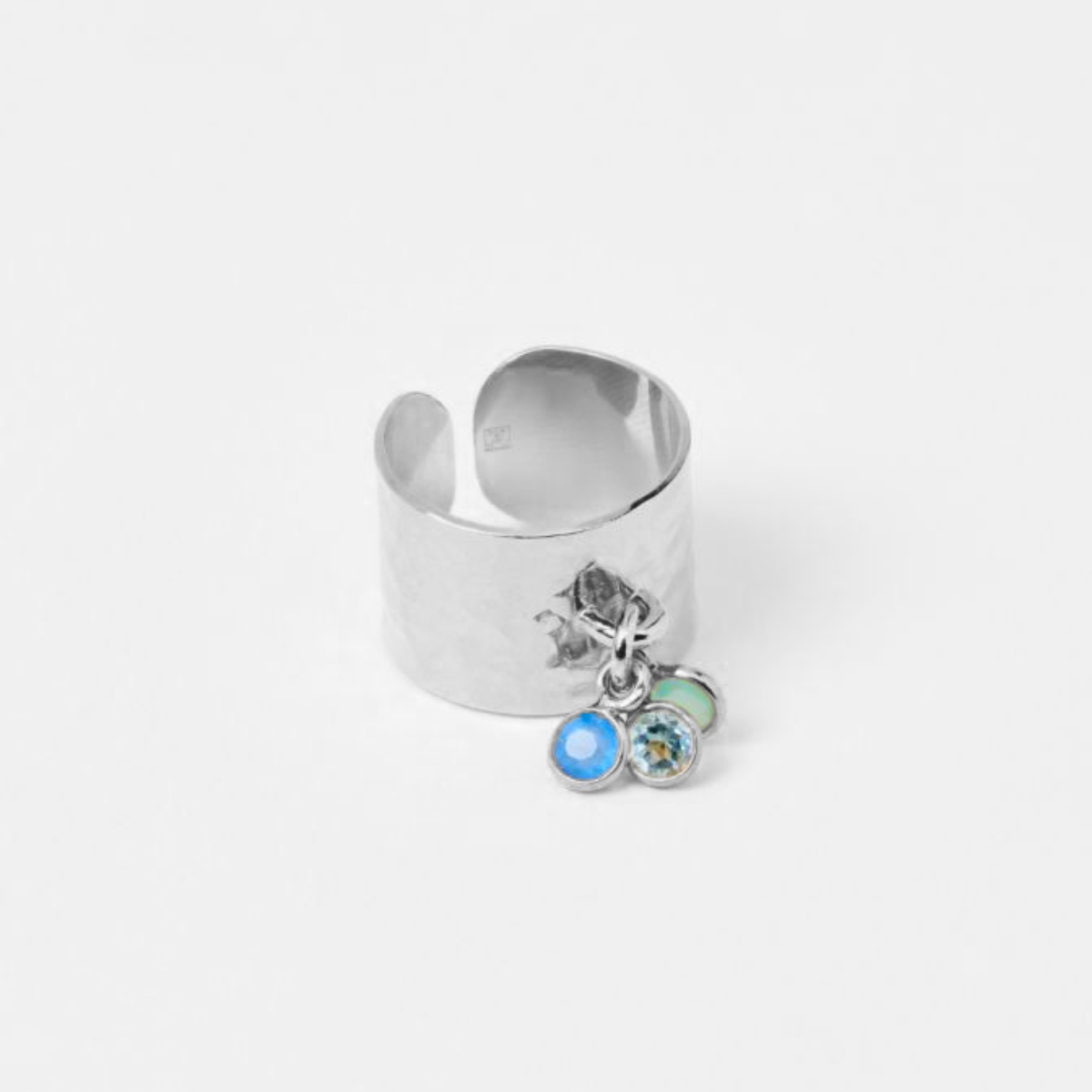 Bague pierres de naissance argent massif