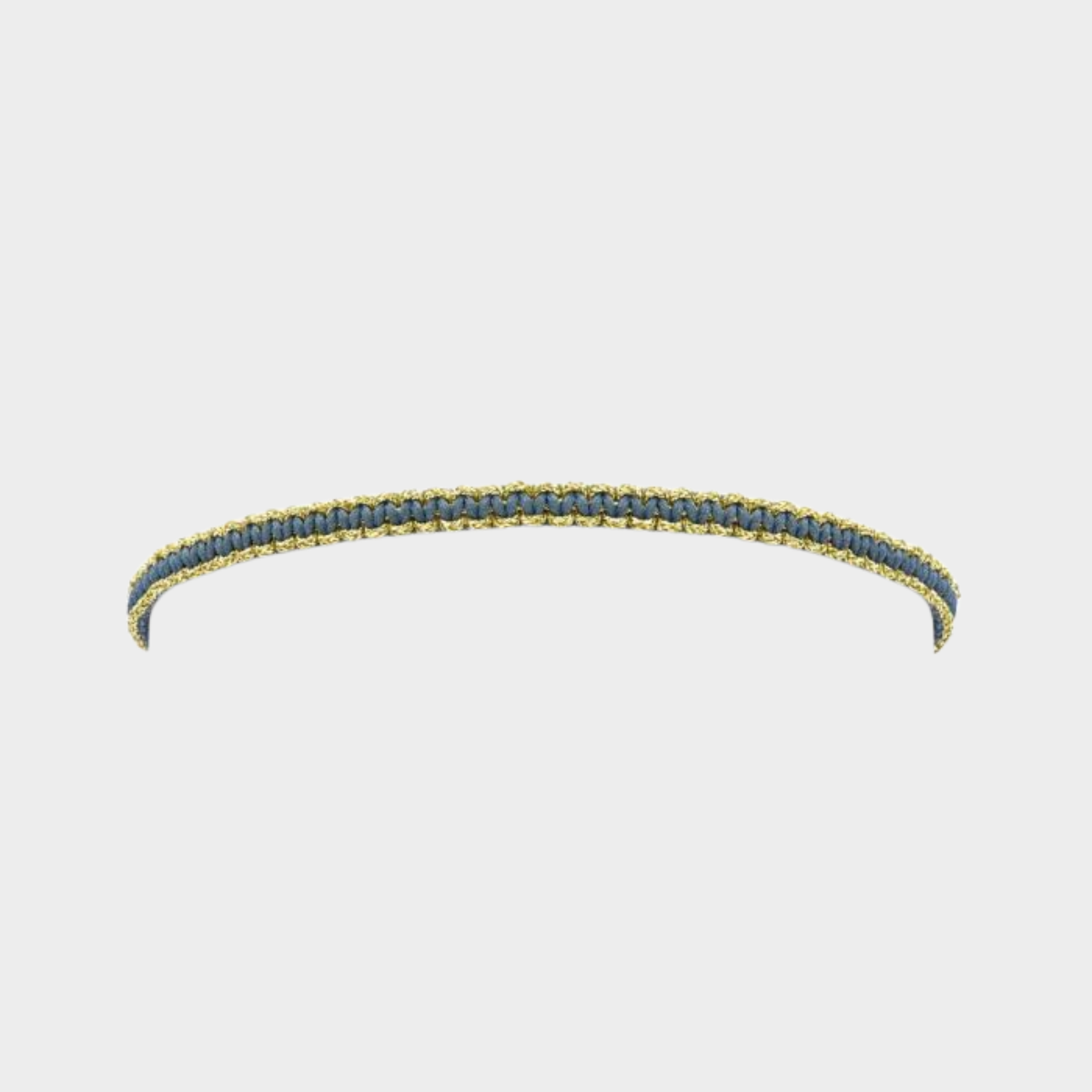 Bracelet tissé pailleté fil or et bleu canard