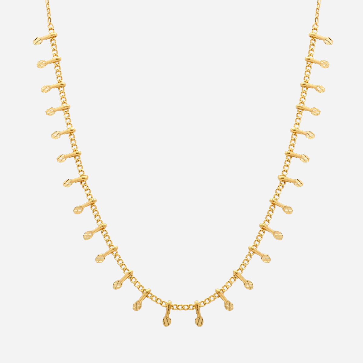 Collier chaîne pampilles plaqué or