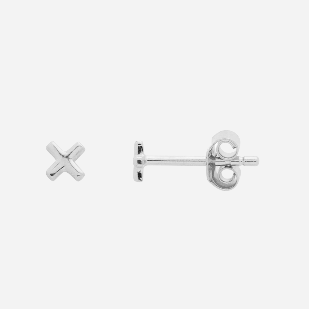 Boucles d'oreilles "X" argent massif