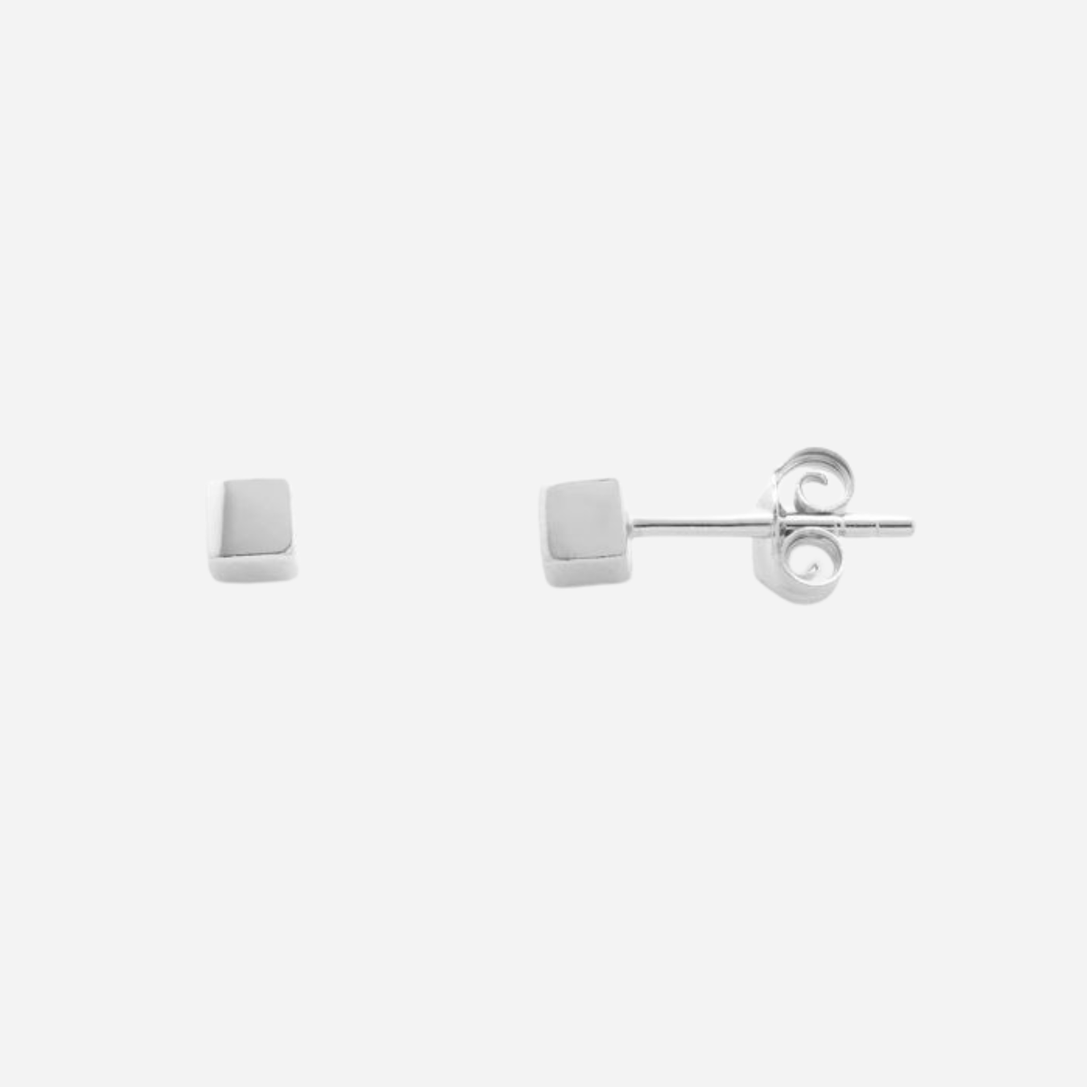 Boucles d'oreilles cube argent massif