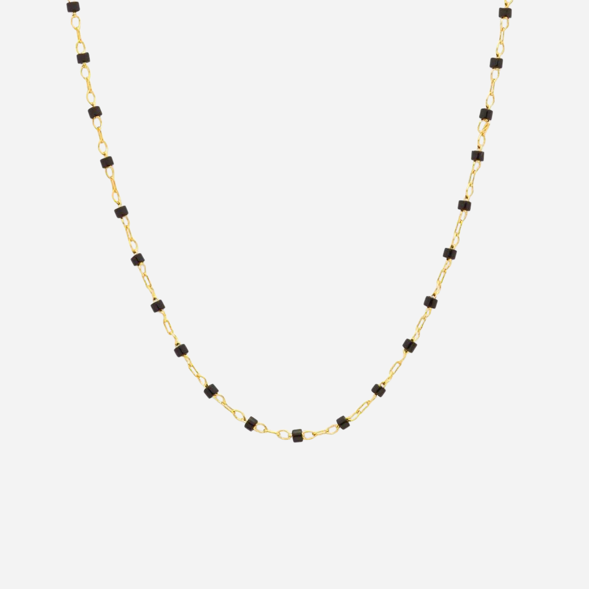 Collier Mahos plaqué or noir