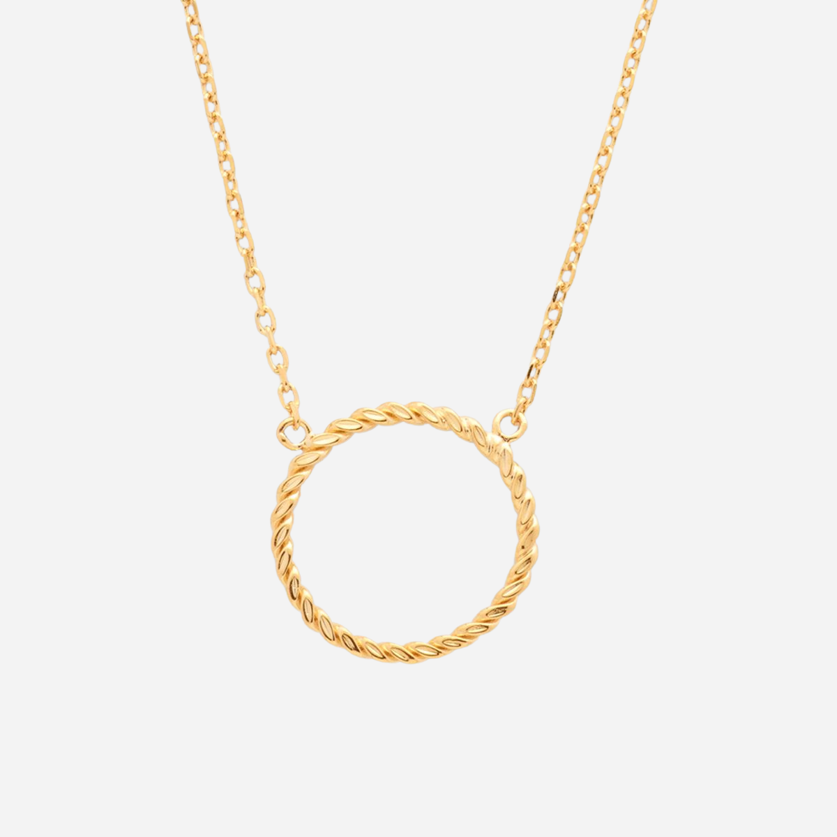 Collier anneau torsadé plaqué or