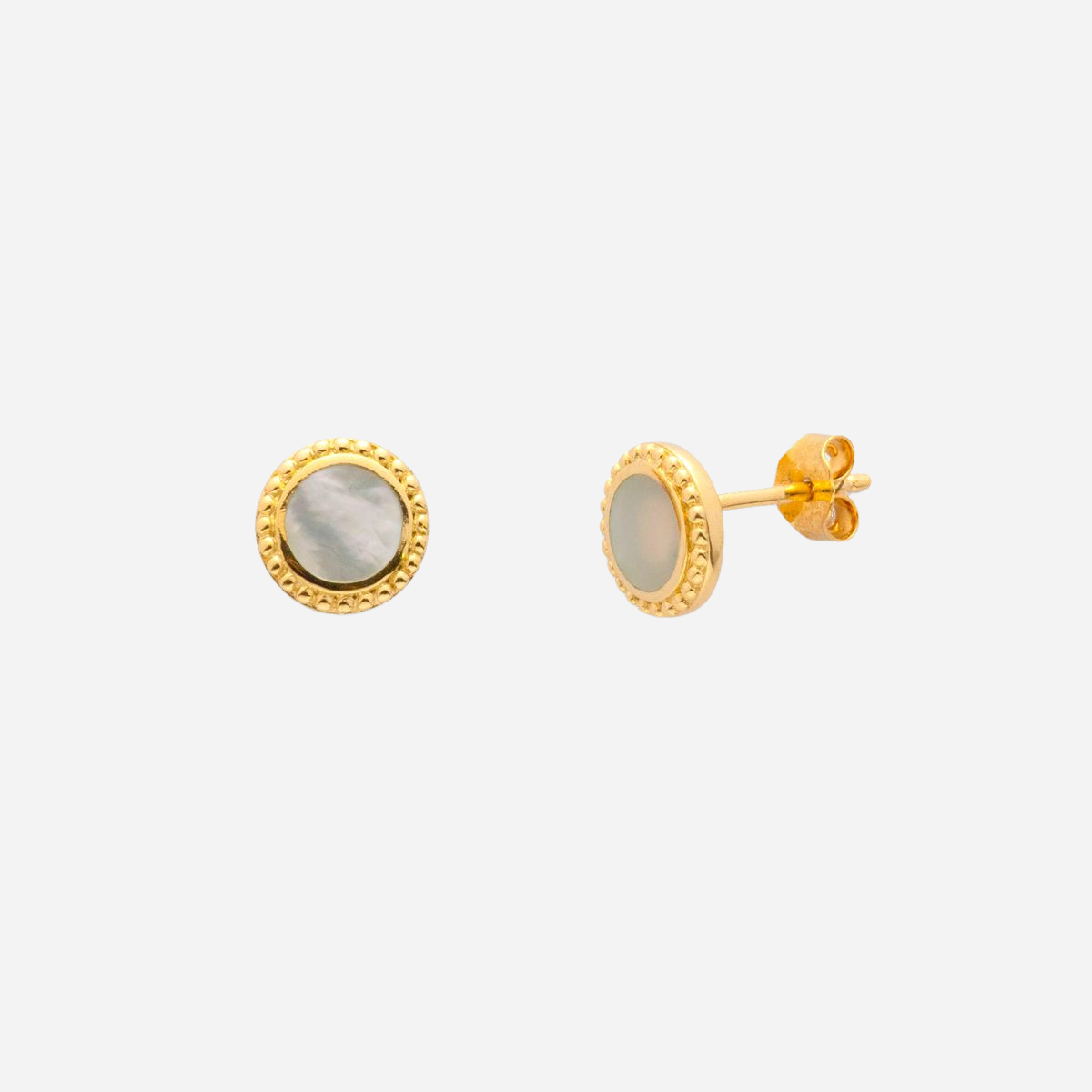 Boucles d'oreilles mini nacre ronde