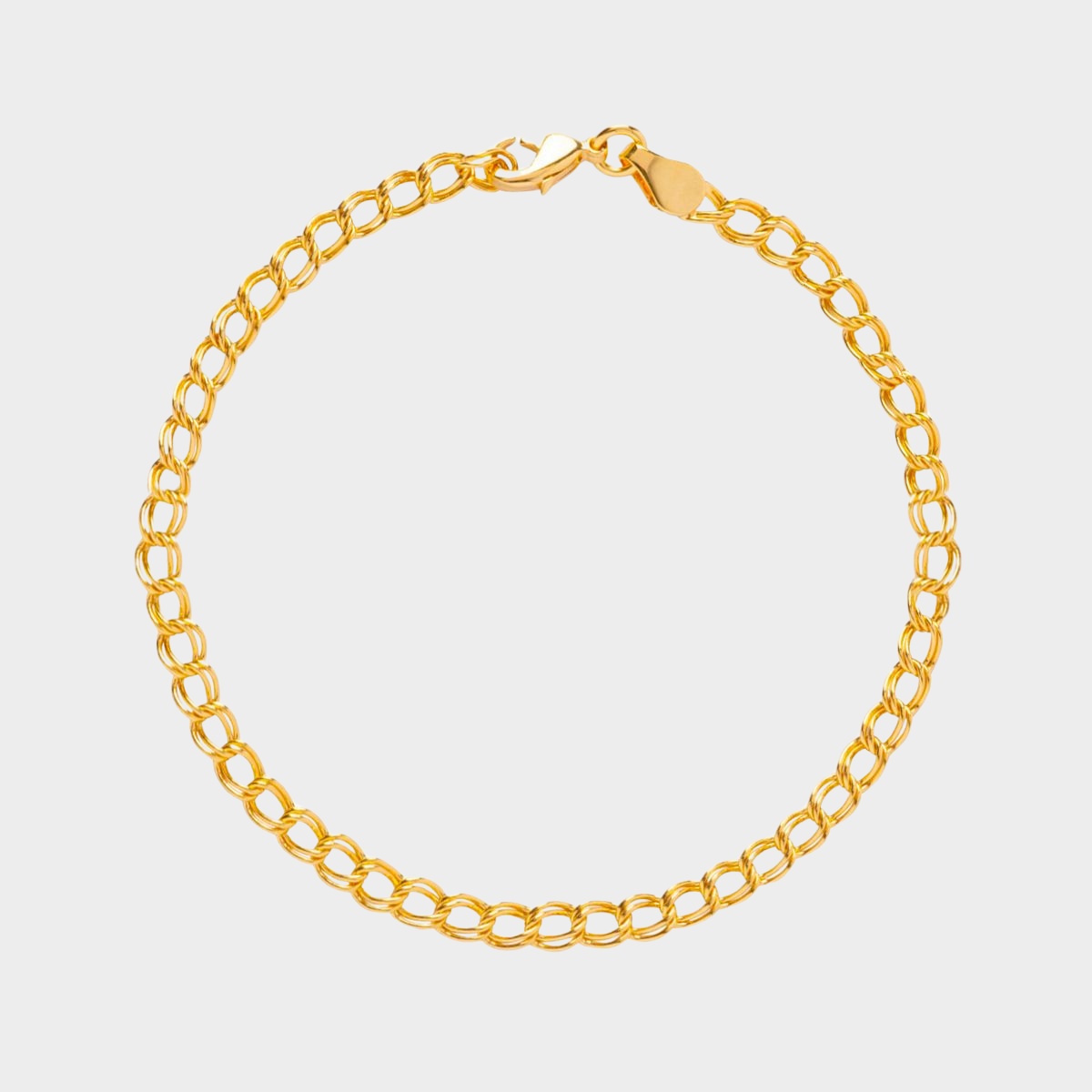 Bracelet chaîne double maillons plaqué or