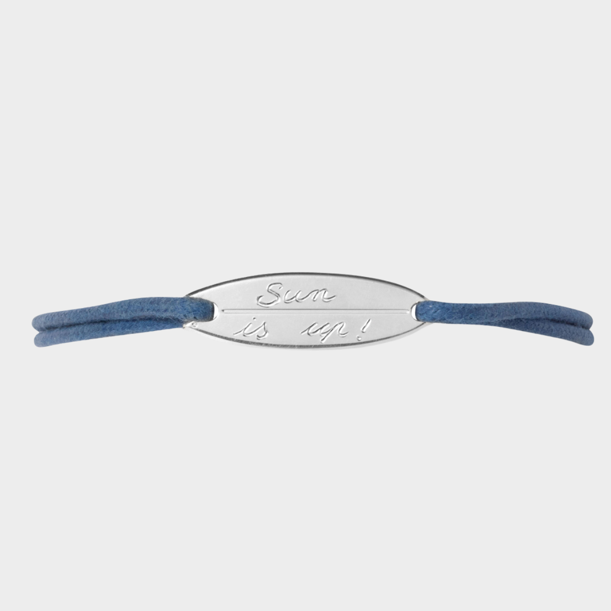 Bracelet planche de surf argent sur coton ciré