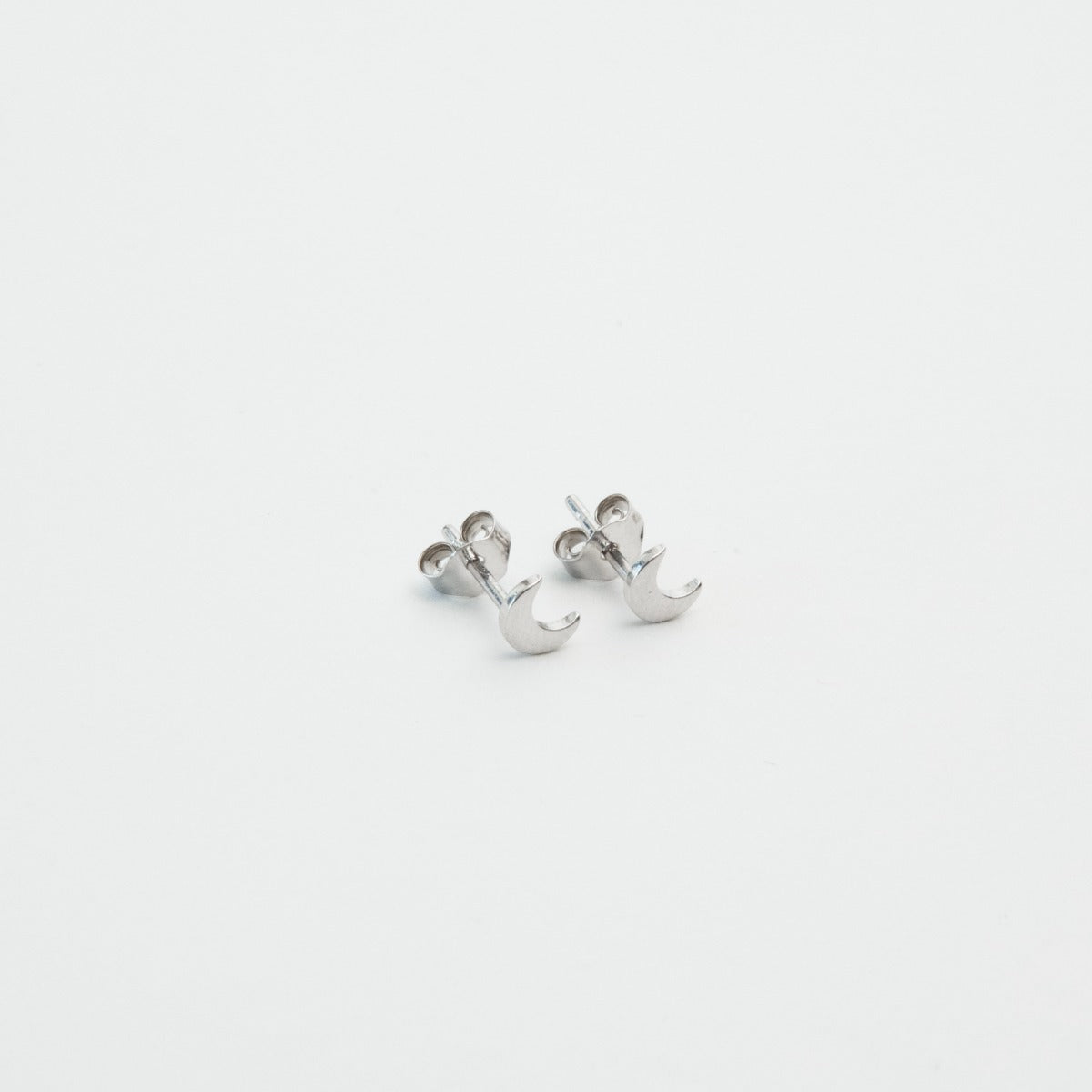 Boucles d'oreilles mini lune argent massif