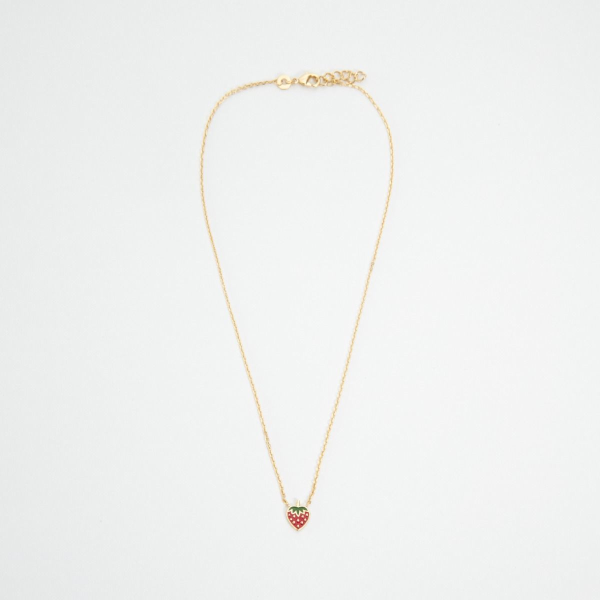 Collier fraise plaqué or