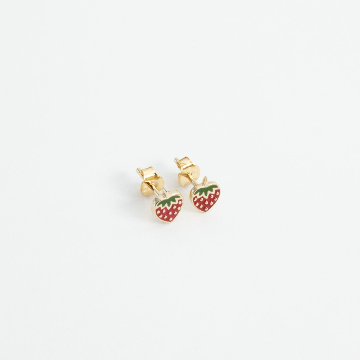 Boucles d'oreilles fraises plaqué or