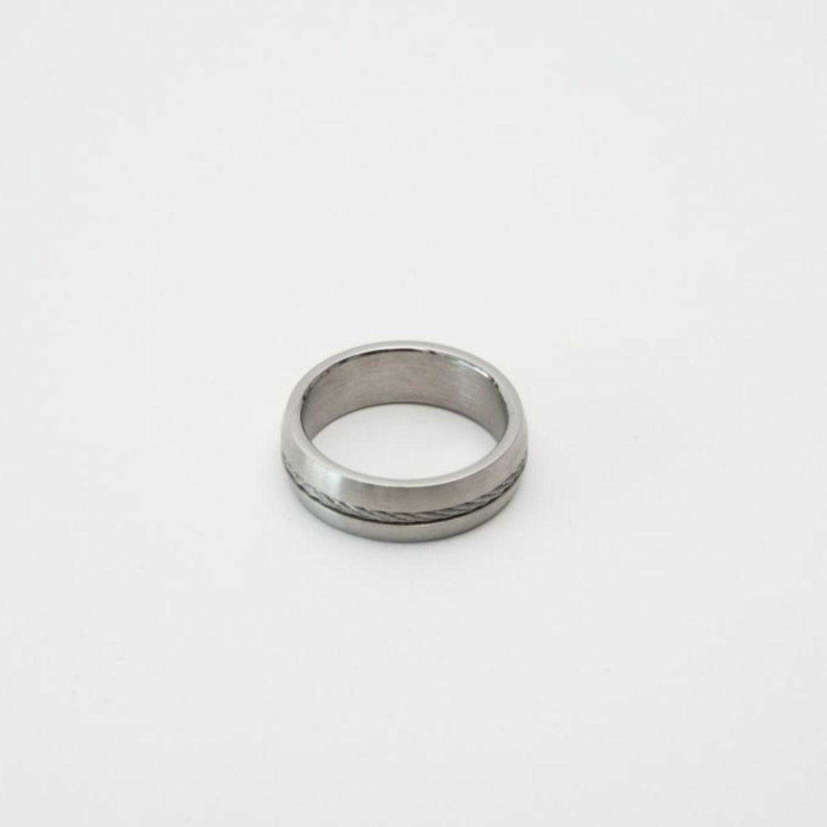 Bague Cable et acier pour homme