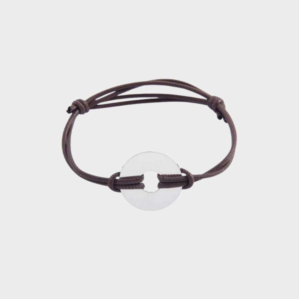 Bracelet petite cible pour homme sur lien cuir véritable