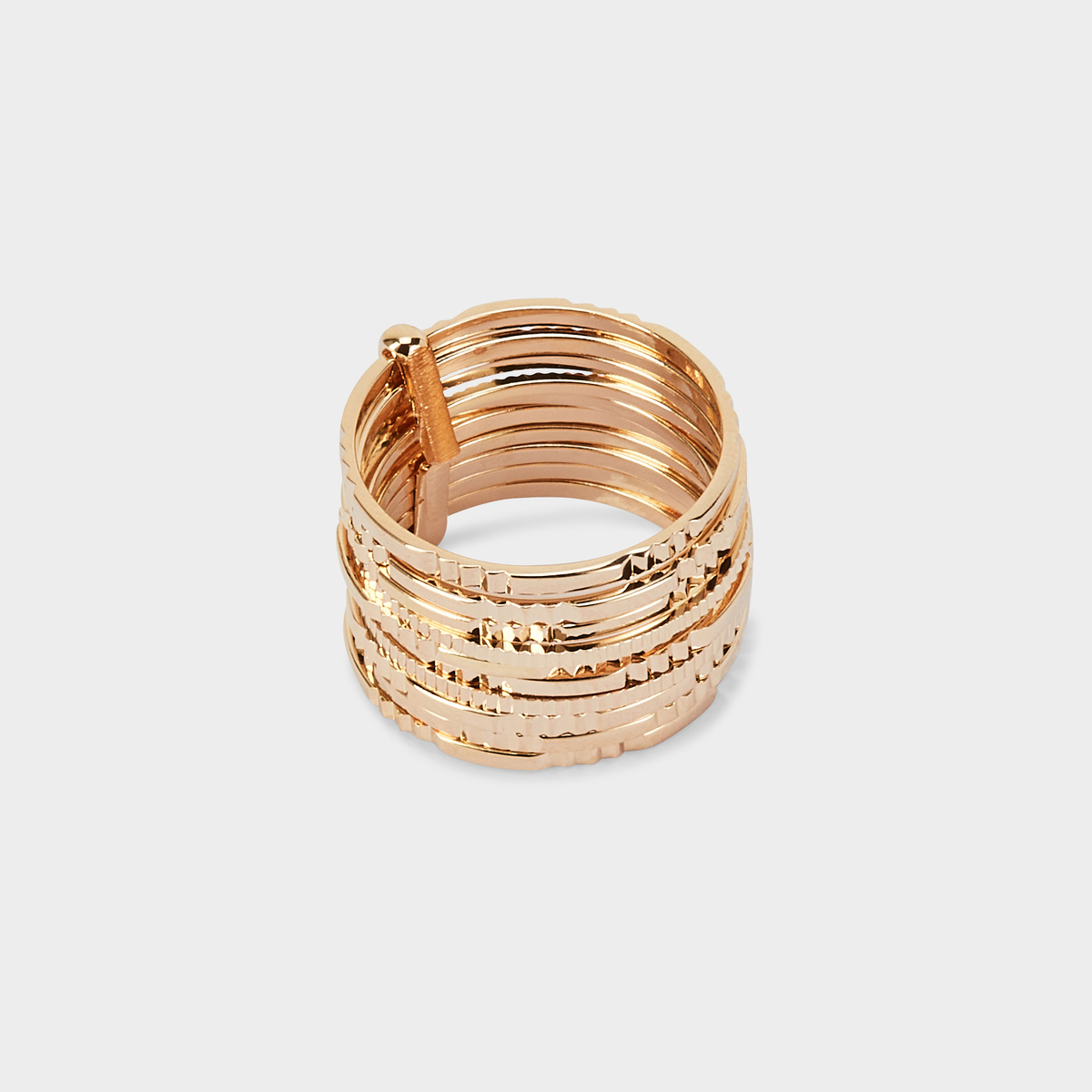 Bague 10 anneaux plaqué or
