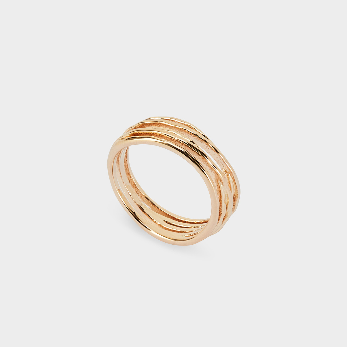 Bague Tourbillon martelée plaqué or