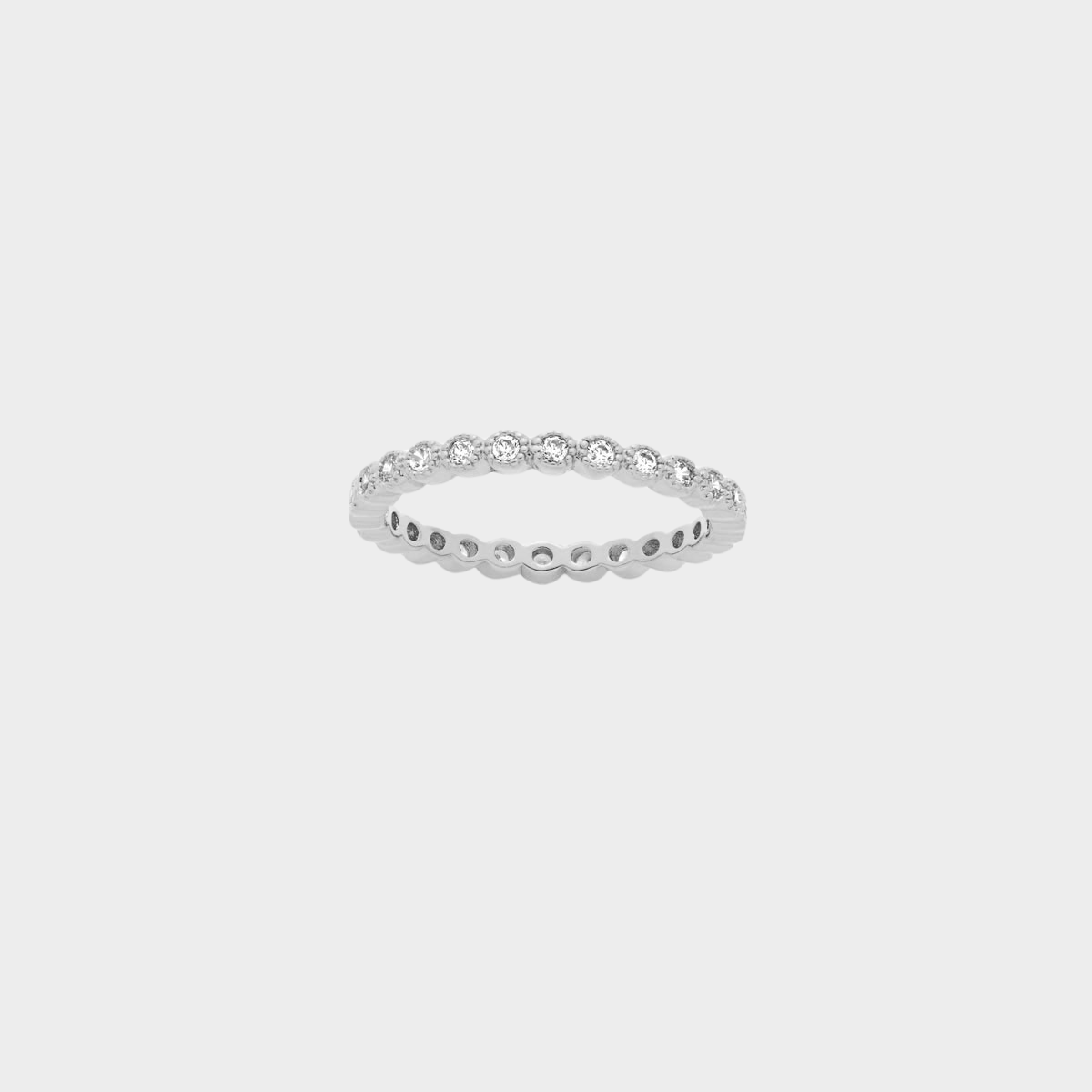 Bague One & One Perlée strassée argent