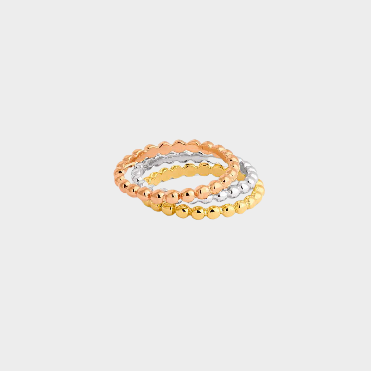 Bague One & One perlée plaqué or rose