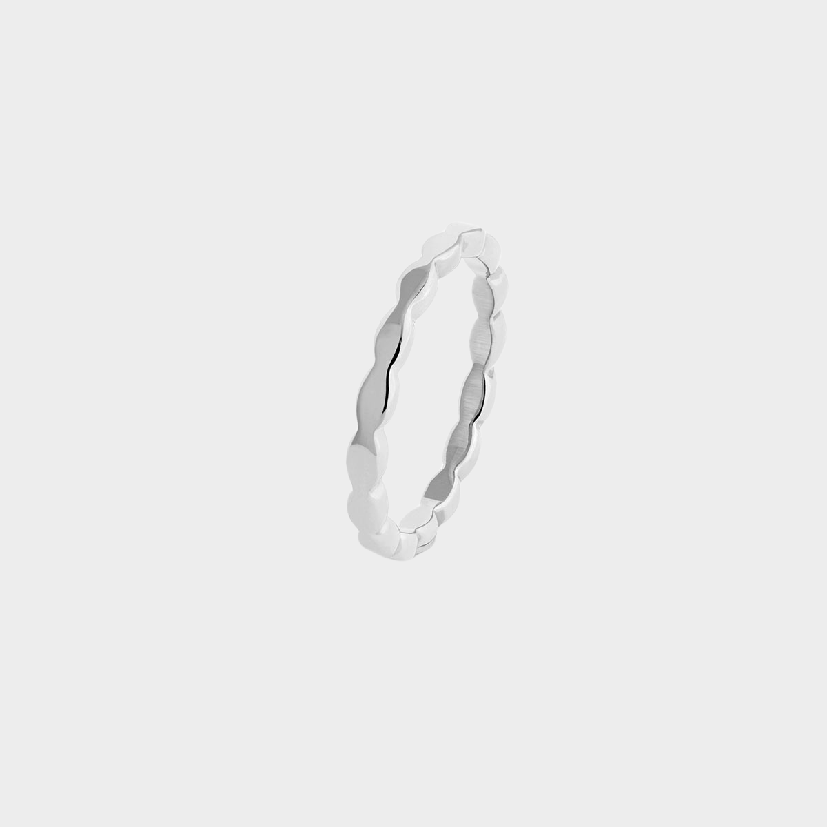 Bague One & One plate argent