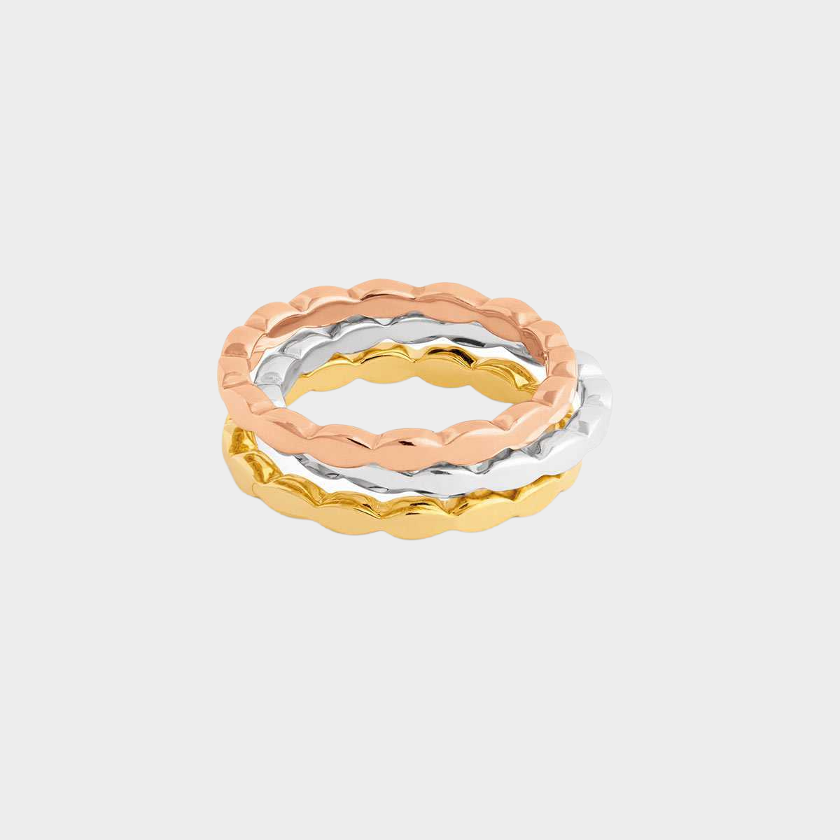 Bague One & One plate plaqué or rose