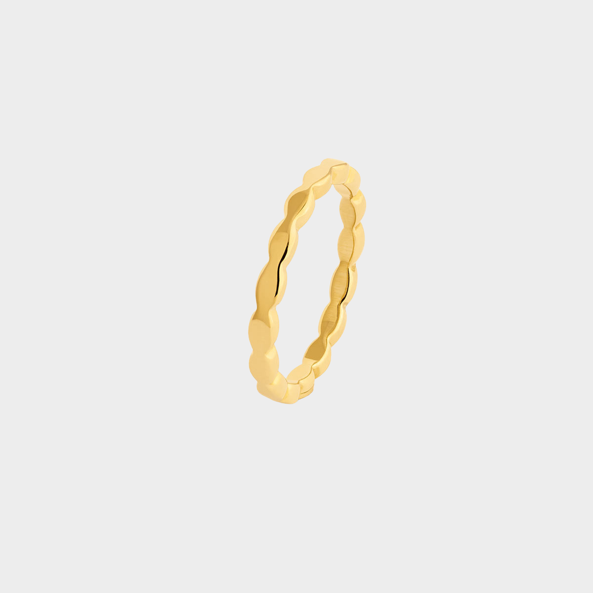 Bague One & One plate plaqué or 